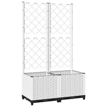 Pflanzkübel mit Rankgitter Weiß 80x40x136 cm PP