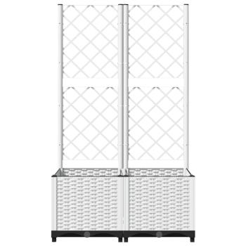 Pflanzkübel mit Rankgitter Weiß 80x40x136 cm PP