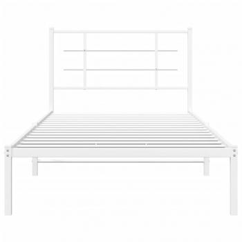 Bettgestell mit Kopfteil Metall Weiß 100x200 cm