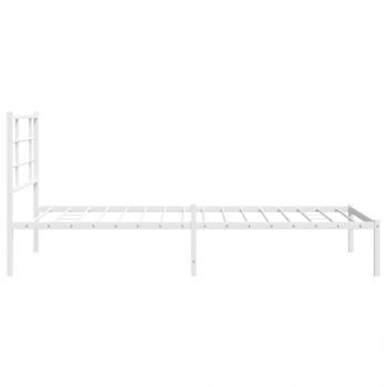 Bettgestell mit Kopfteil Metall Weiß 100x200 cm
