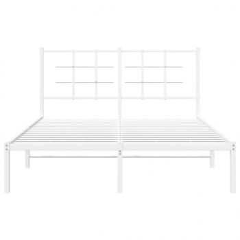 Bettgestell mit Kopfteil Metall Weiß 140x200 cm