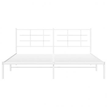 Bettgestell mit Kopfteil Metall Weiß 180x200 cm