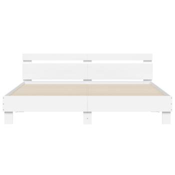 Bettgestell mit Kopfteil Weiß 180x200 cm Holzwerkstoff