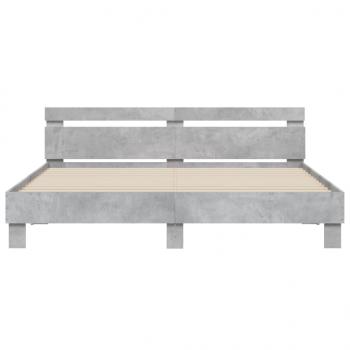 Bettgestell mit Kopfteil Betongrau 180x200 cm Holzwerkstoff