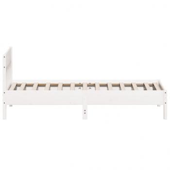 Massivholzbett ohne Matratze Weiß 90x190 cm Kiefernholz