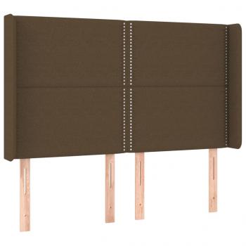 Boxspringbett mit Matratze & LED Dunkelbraun 140x200 cm Stoff