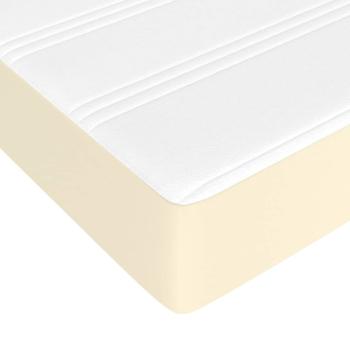 Boxspringbett mit Matratze Creme 200x200 cm Kunstleder