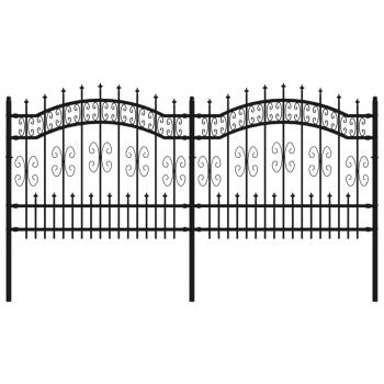 Gartenzaun mit Speerspitzen Schwarz 140 cm Stahl
