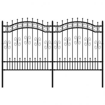 Gartenzaun mit Speerspitzen Schwarz 165 cm Stahl