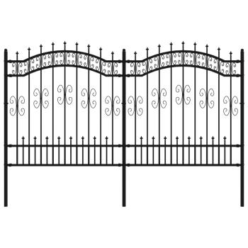 Gartenzaun mit Speerspitzen Schwarz 165 cm Stahl