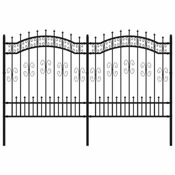 Gartenzaun mit Speerspitzen Schwarz 165 cm Stahl