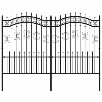 Gartenzaun mit Speerspitzen Schwarz 190 cm Stahl
