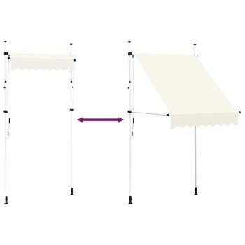 Einziehbare Markise Handbetrieben 150 cm Cremeweiß