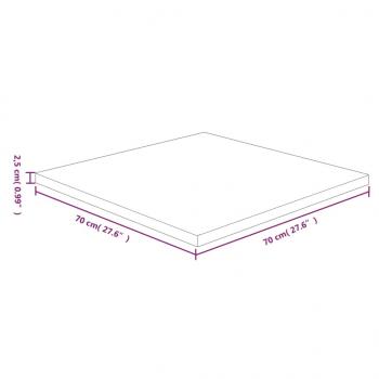 Tischplatte Quadratisch Dunkelbraun 70x70x2,5cm Eiche Behandelt