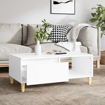 ARDEBO.de - Couchtisch Weiß 90x50x36,5 cm Holzwerkstoff