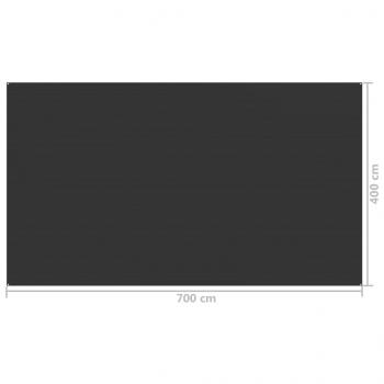 Zeltteppich 400x700 cm Anthrazit