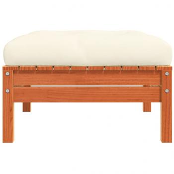 Gartenhocker mit Kissen 2 Stk. Wachsbraun Massivholz Kiefer