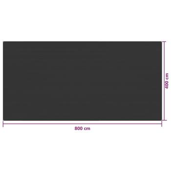 Zeltteppich 400x800 cm Anthrazit HDPE