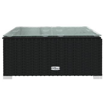 7-tlg. Garten-Lounge-Set mit Auflagen Poly Rattan Schwarz