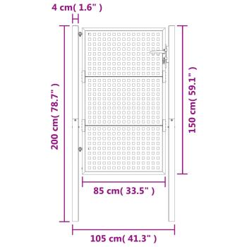 Gartentor Anthrazit 100x150 cm Stahl