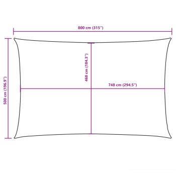 Sonnensegel Oxford-Gewebe Rechteckig 5x8 m Taupe