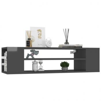 TV-Hängeschrank Hochglanz-Grau 100x30x26,5 cm Holzwerkstoff