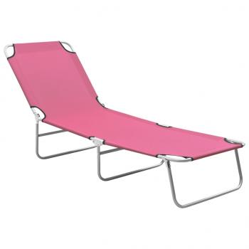 ARDEBO.de - Klappliege Stahl und Stoff Rosa