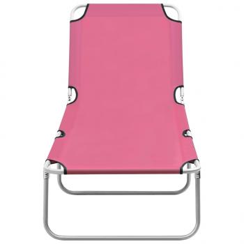 Klappliege Stahl und Stoff Rosa