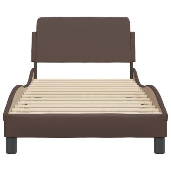 Bettgestell mit Kopfteil Braun 80x200 cm Kunstleder