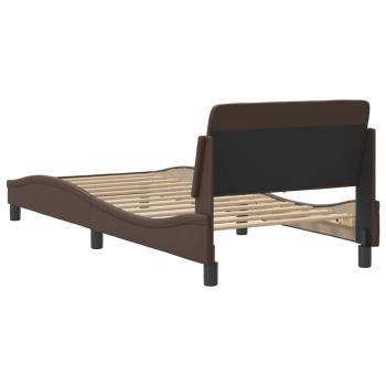 Bettgestell mit Kopfteil Braun 80x200 cm Kunstleder