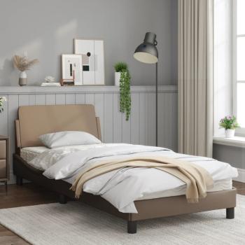 Bettgestell mit Kopfteil Cappuccino-Braun 80x200 cm Kunstleder