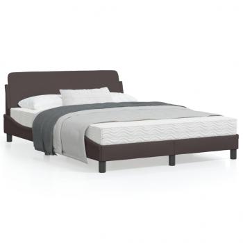 ARDEBO.de - Bettgestell mit Kopfteil Dunkelbraun 120x200 cm Stoff