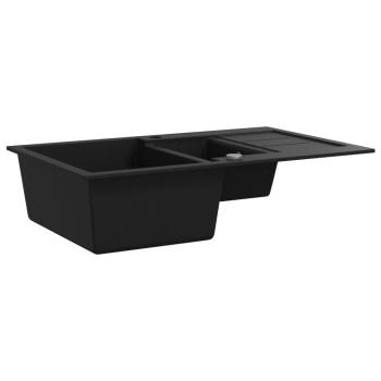Granitspüle Doppelbecken Schwarz 