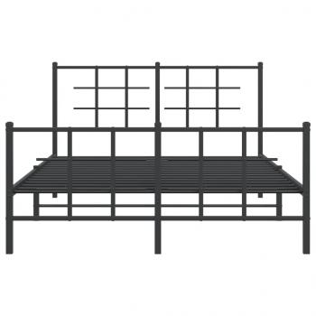 Bettgestell mit Kopf- und Fußteil Metall Schwarz 140x190 cm