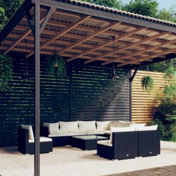 ARDEBO.de - 10-tlg. Garten-Lounge-Set mit Kissen Poly Rattan Schwarz