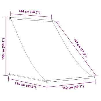 Einziehbare Markise 150×150 cm Anthrazit 