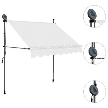 Einziehbare Markise Handbetrieben mit LED 100 cm Creme