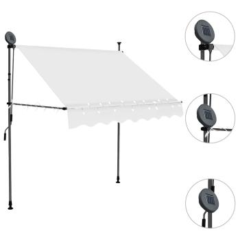 Einziehbare Markise Handbetrieben mit LED 100 cm Creme