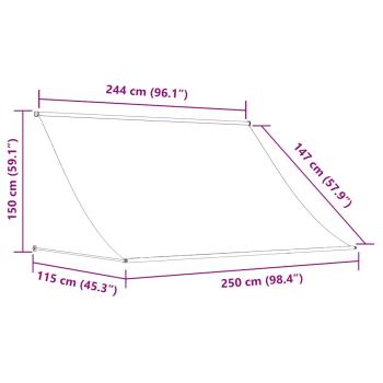 Einziehbare Markise 250×150 cm Anthrazit