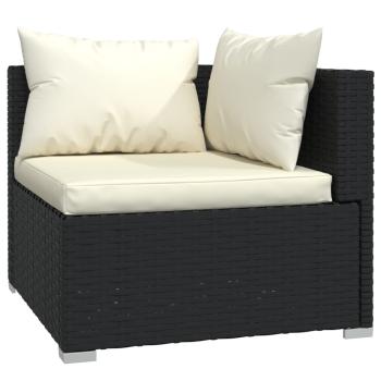 ARDEBO.de - 10-tlg. Garten-Lounge-Set mit Kissen Poly Rattan Schwarz
