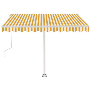 Markise Automatisch mit LED & Windsensor 300x250 cm Gelb/Weiß
