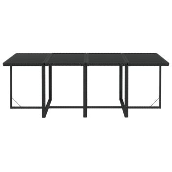 9-tlg. Garten-Essgruppe mit Kissen Poly Rattan Schwarz