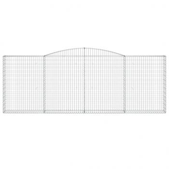 Gabionen mit Hochbogen 5 Stk. 400x30x140/160cm Verzinktes Eisen