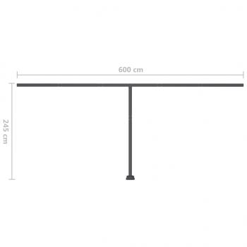 Standmarkise Manuell Einziehbar 600x350 cm Gelb/Weiß