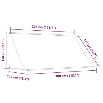 Einziehbare Markise 300×150 cm Anthrazit 