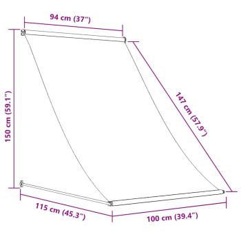 Einziehbare Markise 100×150 cm Gelb und Weiß
