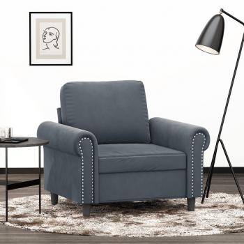 ARDEBO.de - Sessel Dunkelgrau 60 cm Samt