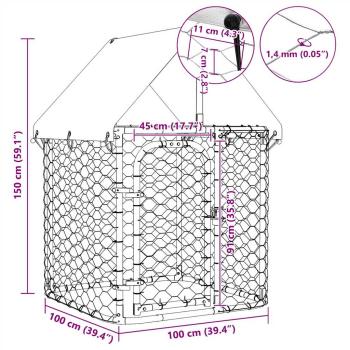 Outdoor-Hundezwinger mit Dach 100x100x150 cm