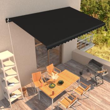 ARDEBO.de - Einziehbare Markise Handbetrieben 450 x 300 cm Anthrazit