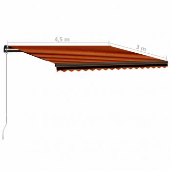 Einziehbare Markise Handbetrieben 450 x 300 cm Orange und Braun